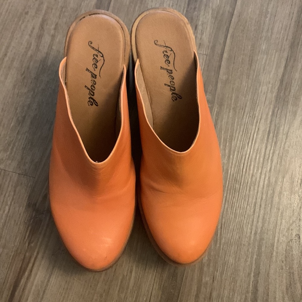 Free People Orange Suki Heel Platform Clogs - Picture 3 of 11